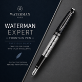 Waterman Expert Precious Black Fountain Pen – Premium Writing Instrument