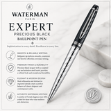 Waterman Expert Precious Black Ballpoint Pen – Premium Writing Instrument