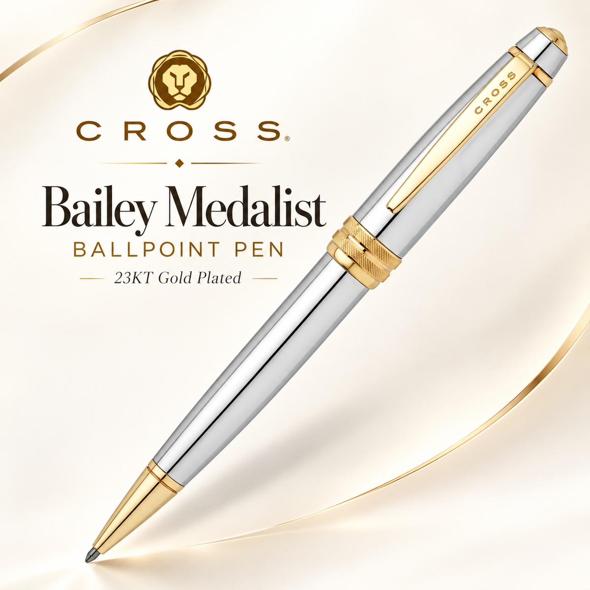 Cross Bailey Medalist Ballpoint Pen – 23KT Gold Plated