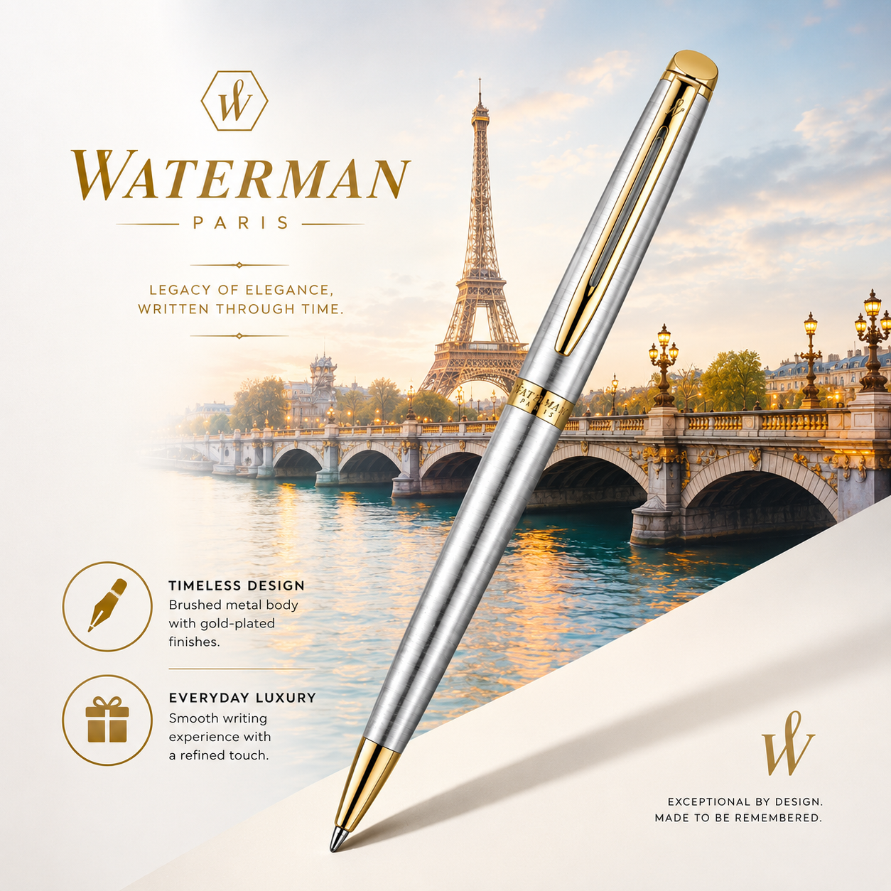 Waterman Hemisphere Stainless Steel GT Ballpoint Pen