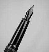 Cross ATX Brushed Black PVD Fountain Pen with Etched Diamond Pattern & Stainless Steel/Black Nib – 886-41