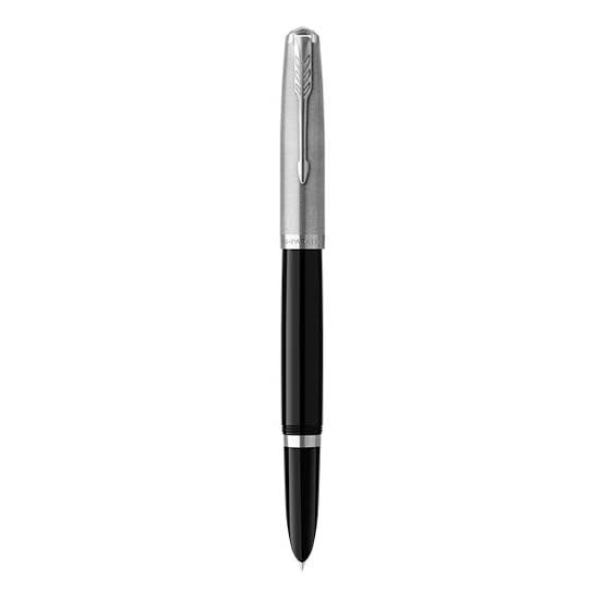Parker 51 Rebirth Fountain Pen – Black with Chrome Trim | Premium Fountain Pen
