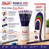 DUX Pencil 222 – 12 Pcs Pack with Eraser Tip