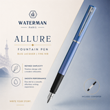Waterman Allure Fountain Pen | Blue Lacquer | Fine Nib | 