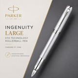 Parker Ingenuity Large 5th Technology Rollerball Pen | Chrome CT, Fine