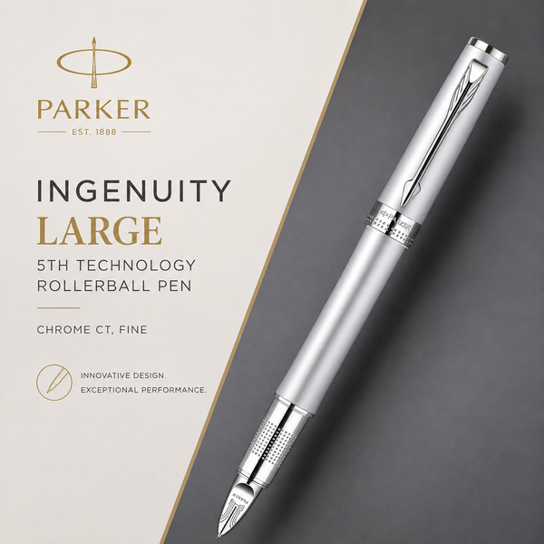 Parker Ingenuity Large 5th Technology Rollerball Pen | Chrome CT, Fine