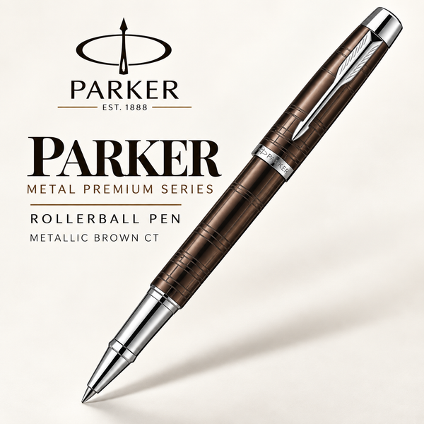 Parker Metal Premium Series Rollerball Pen – Metallic Brown CT
