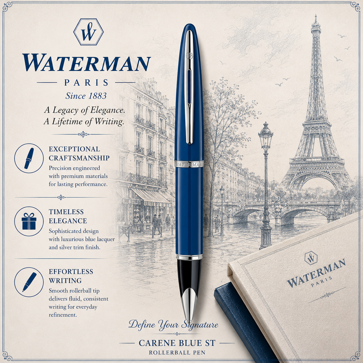Waterman Carène Blue ST Rollerball Pen