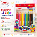 DuX Coloroni Jumbo Triangle Color Pencils – 12 Colors | DX-712