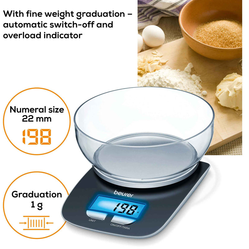 Beurer KS 25 Digital Kitchen Scale with Bowl