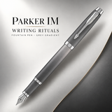 Parker IM Writing Rituals Fountain Pen – Grey Gradient, Chrome Trim (Fine Nib)