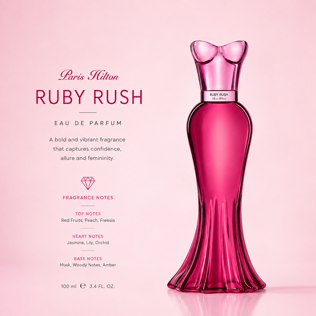 Paris Hilton Ruby Rush For Women EDP 100Ml