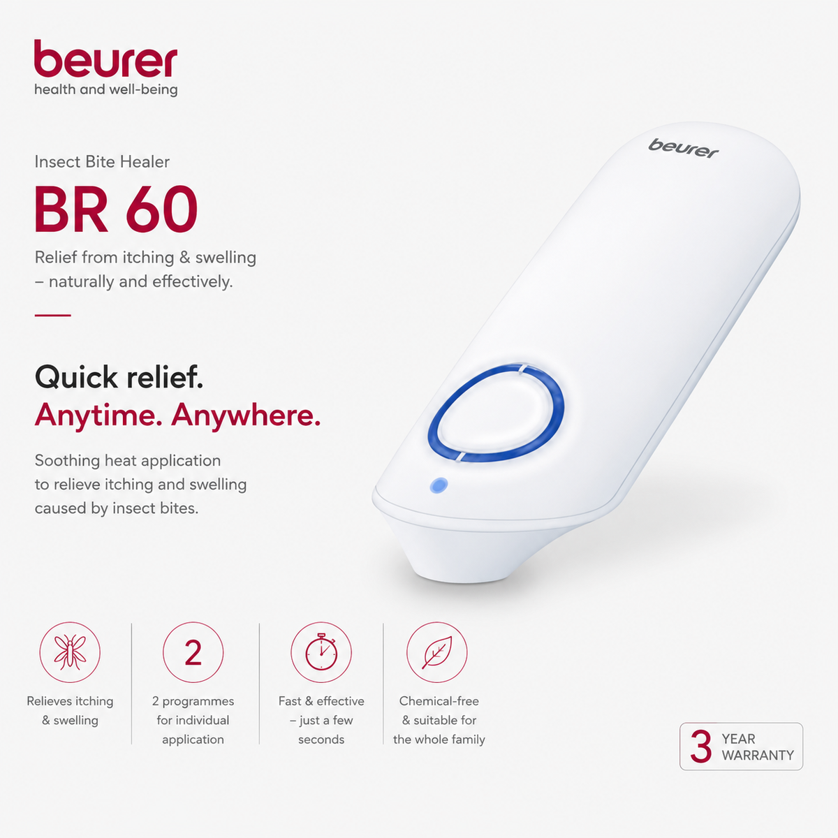 Beurer Insect bite healer against itching & swelling with 2 programmes