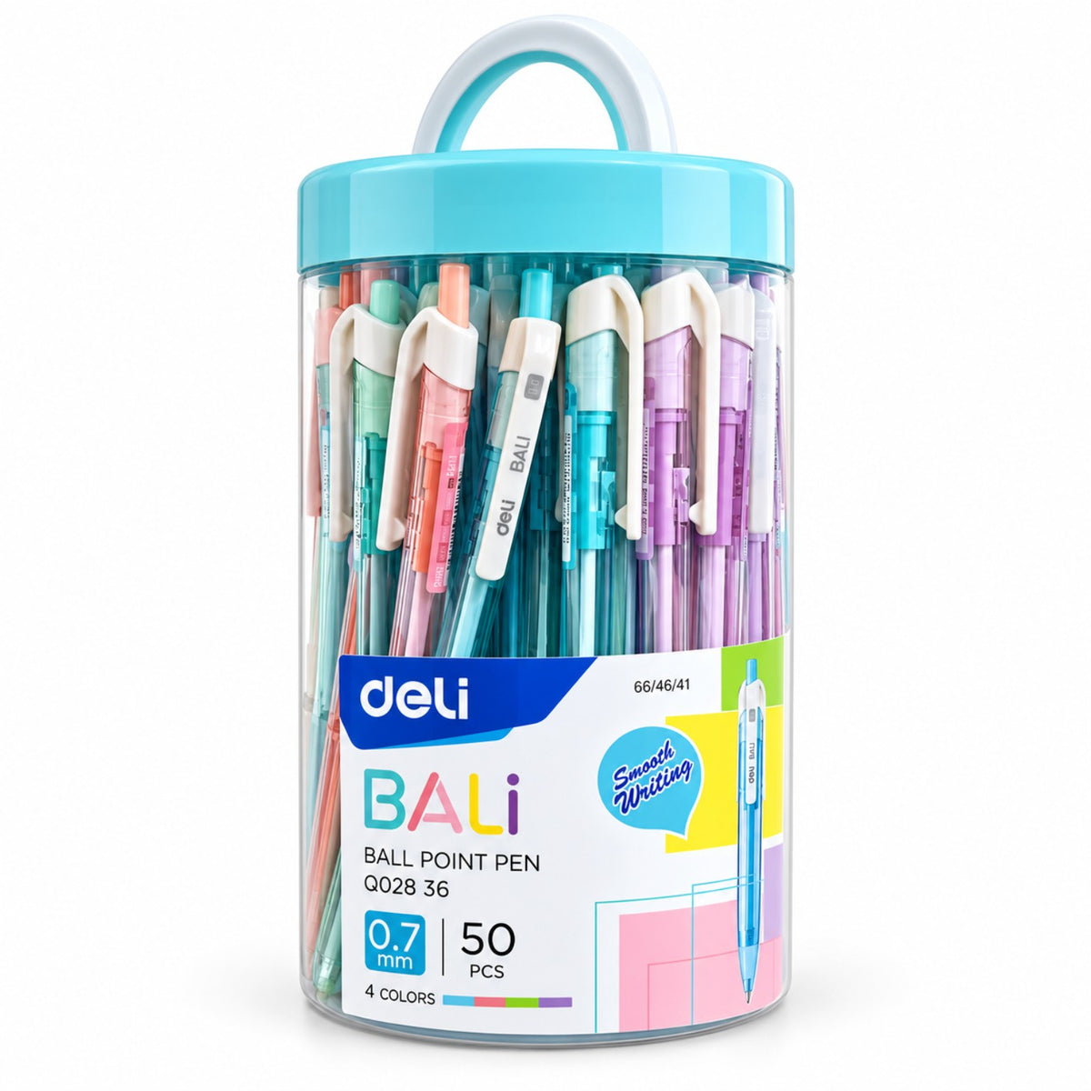 Deli Bali Q028-36 Ballpoint Pen – Blue Ink | 50-Piece Jar