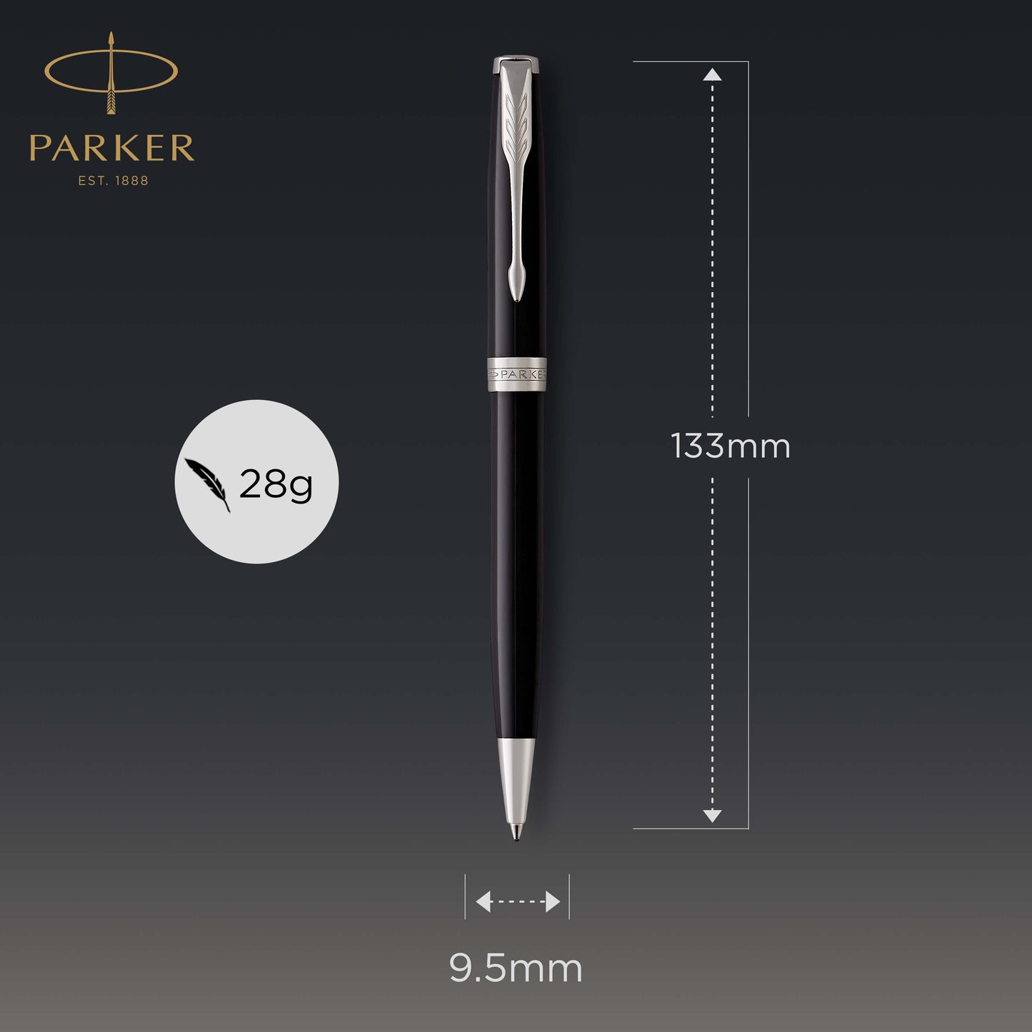 Parker Sonnet Core Series Black CT Slim Ballpoint Pen