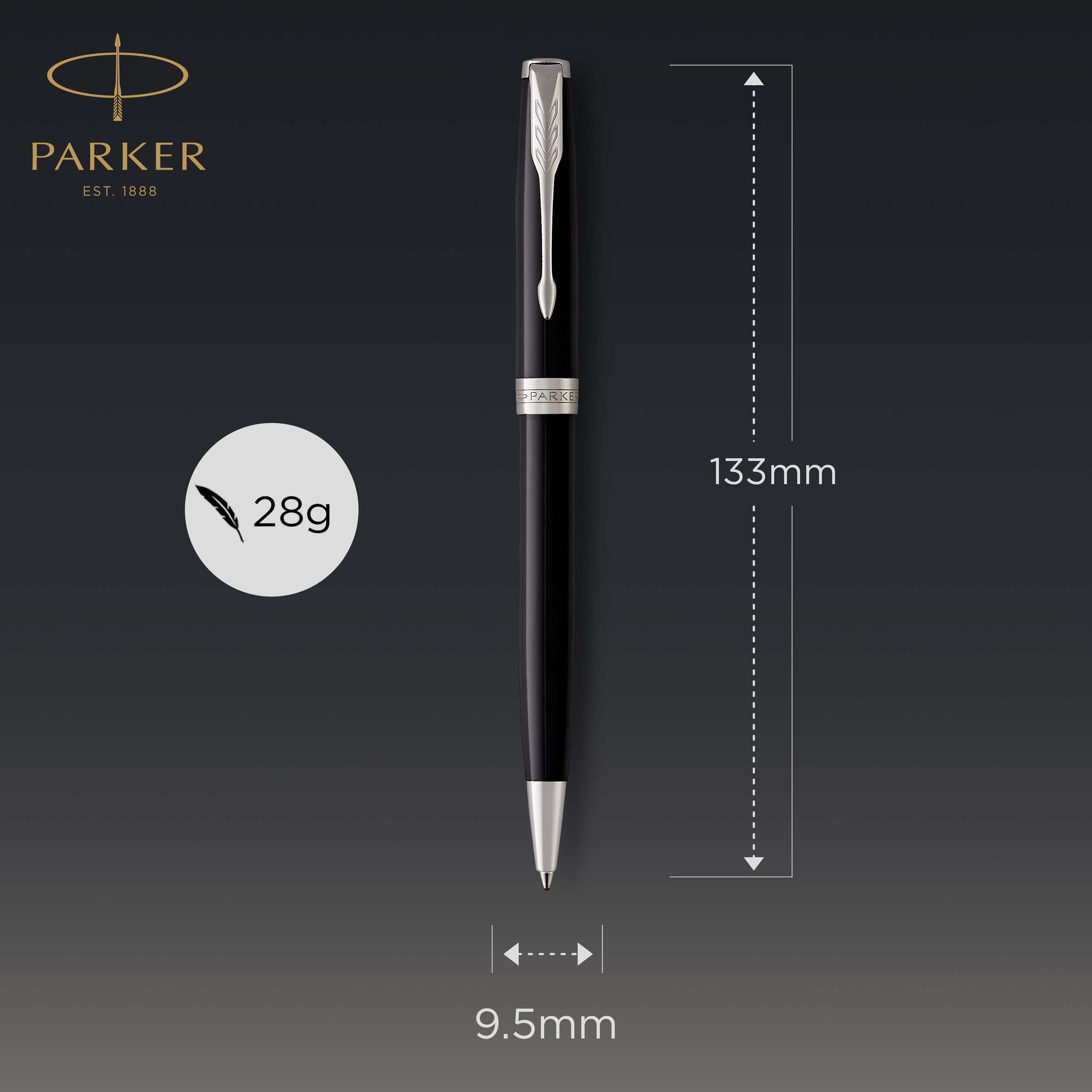 Parker Sonnet Core Series Black CT Slim Ballpoint Pen