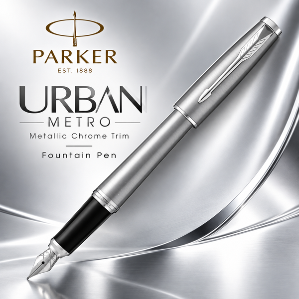 Parker Urban Metro Metallic Chrome Trim Fountain Pen