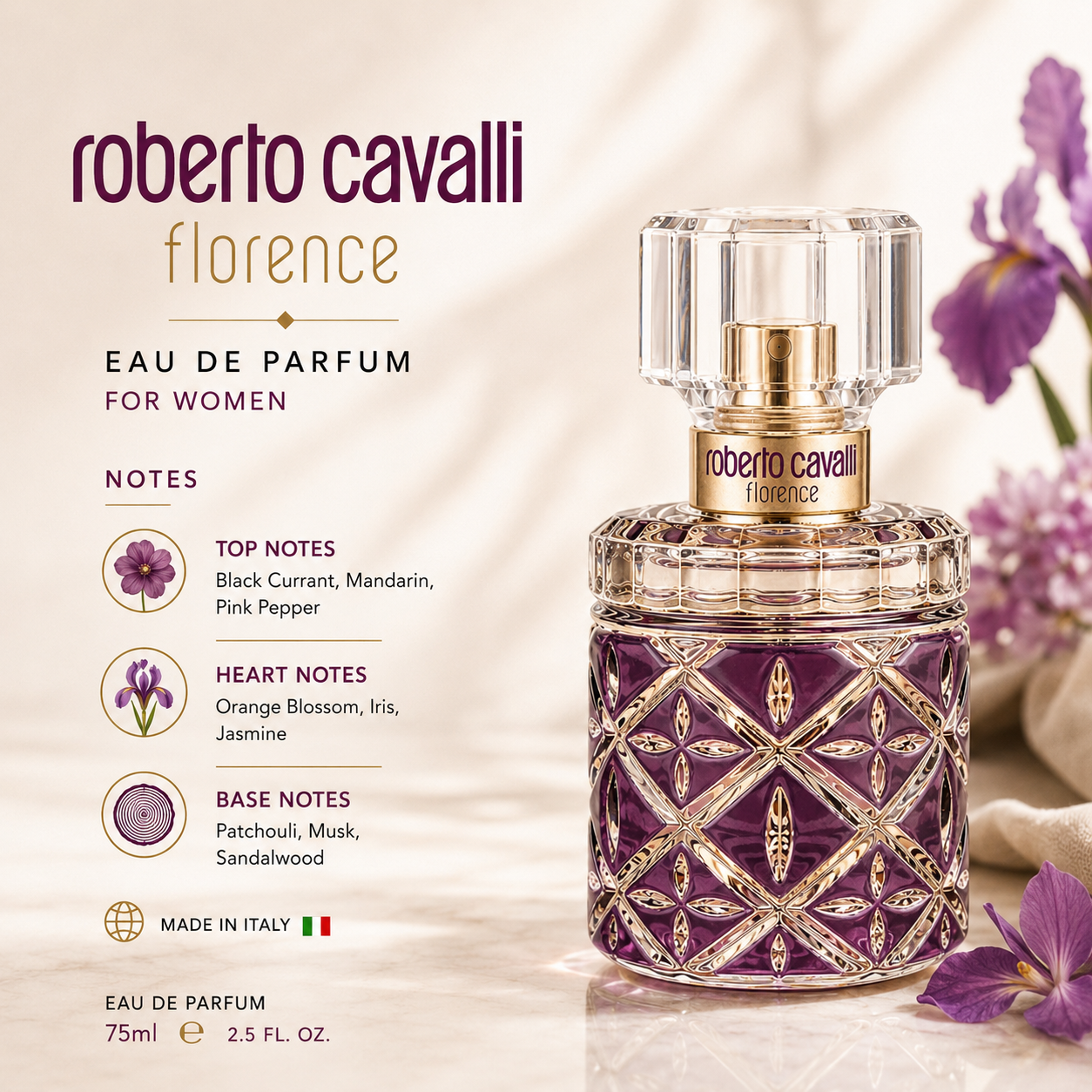 Roberto Cavalli Florence Eau de Parfum 75ml