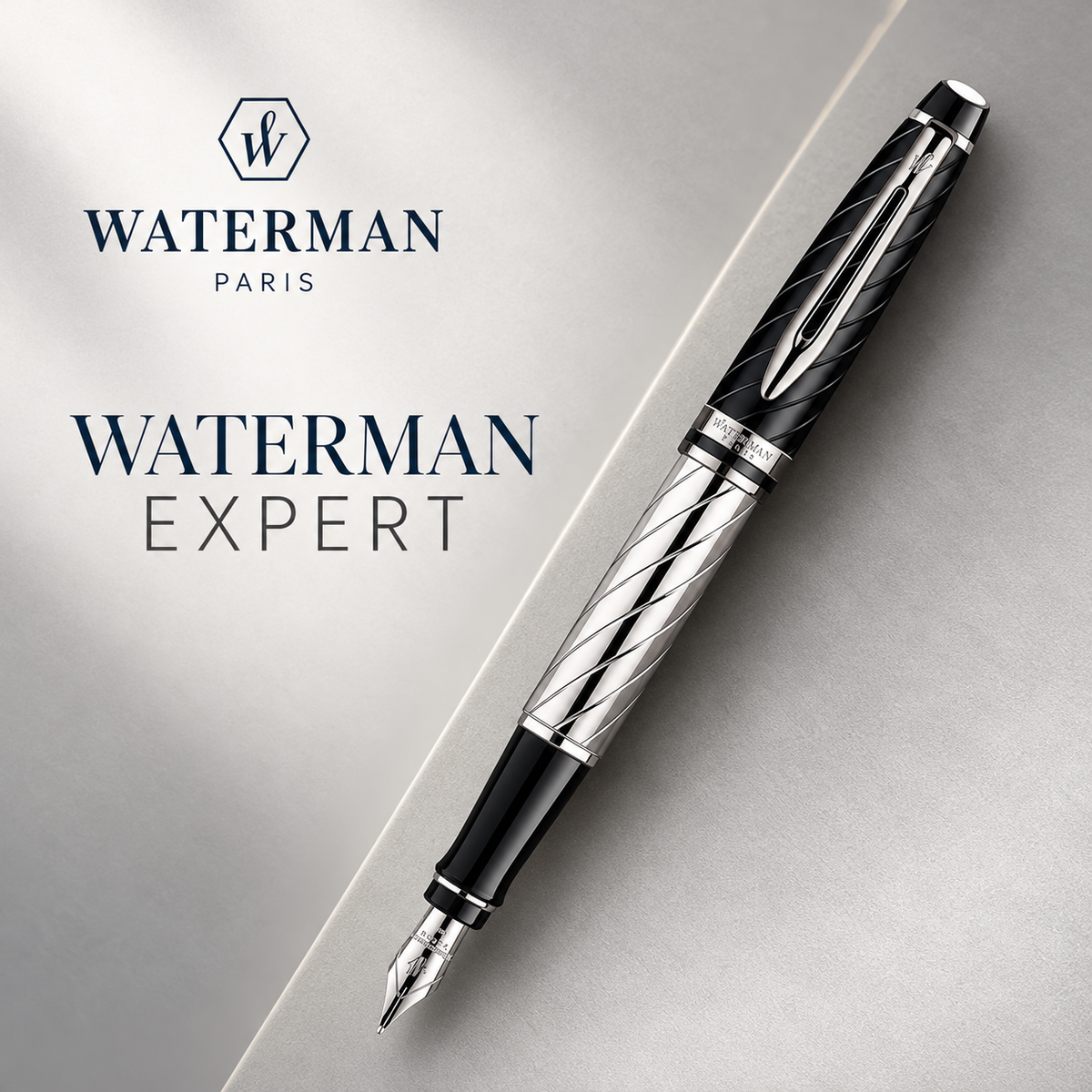 Waterman Expert Precious Black Fountain Pen – Premium Writing Instrument