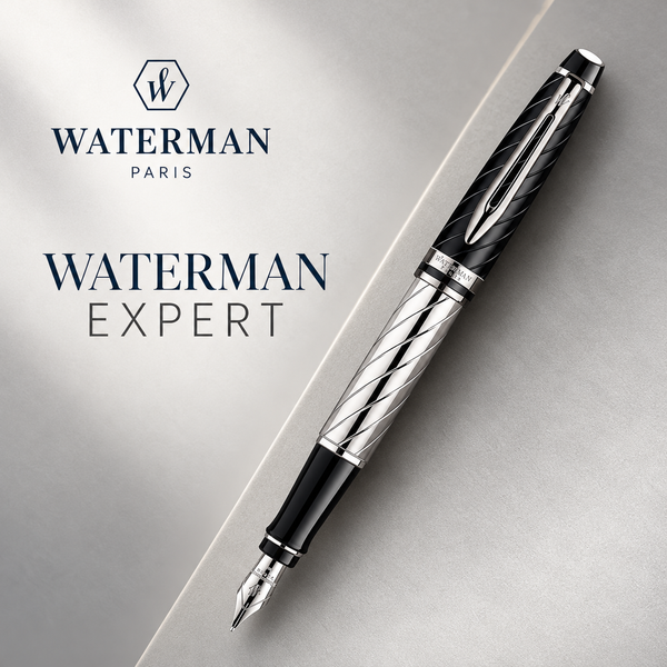Waterman Expert Precious Black Fountain Pen – Premium Writing Instrument