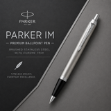 Parker IM Premium Ballpoint Pen – Brushed Stainless Steel with Chrome Trim | Premium Ballpoint Pen