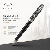 Parker Sonnet Black CT 18K (Metro) Rollerball Pen