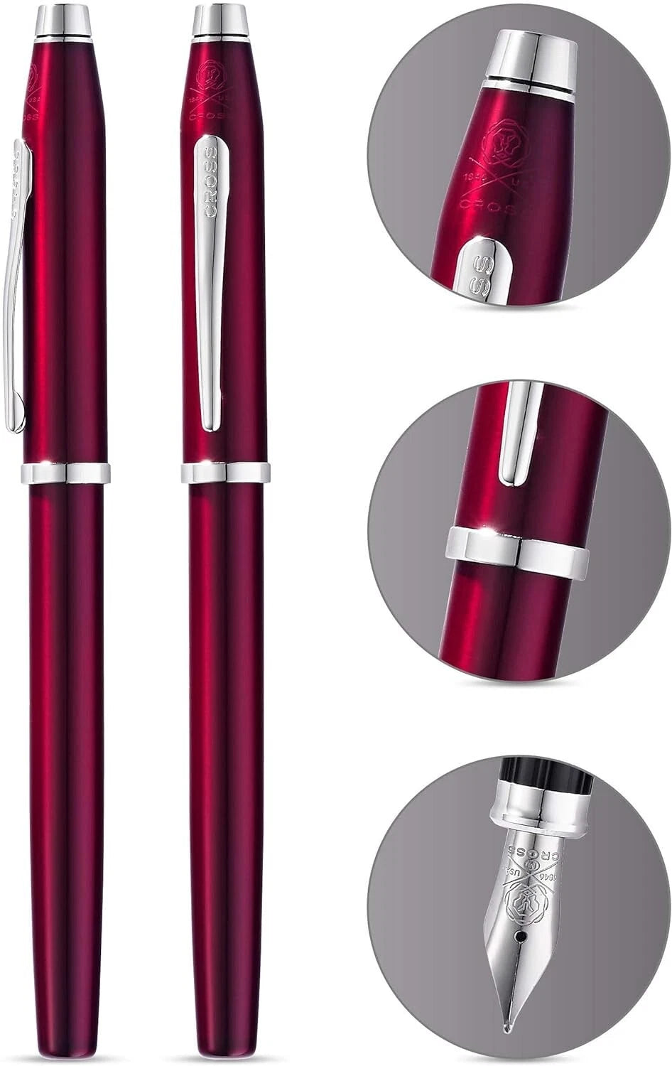 Cross Century II Fountain Pen – Translucent Plum Lacquer (Rhodium Trim) | AT0086-114