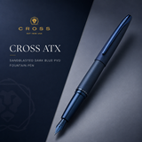 Cross ATX Sandblasted Dark Blue PVD Fountain Pen