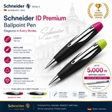 Schneider ID Premium Ballpoint Pen – Viscoglide® | Soft-Touch Matte | Chrome Finish