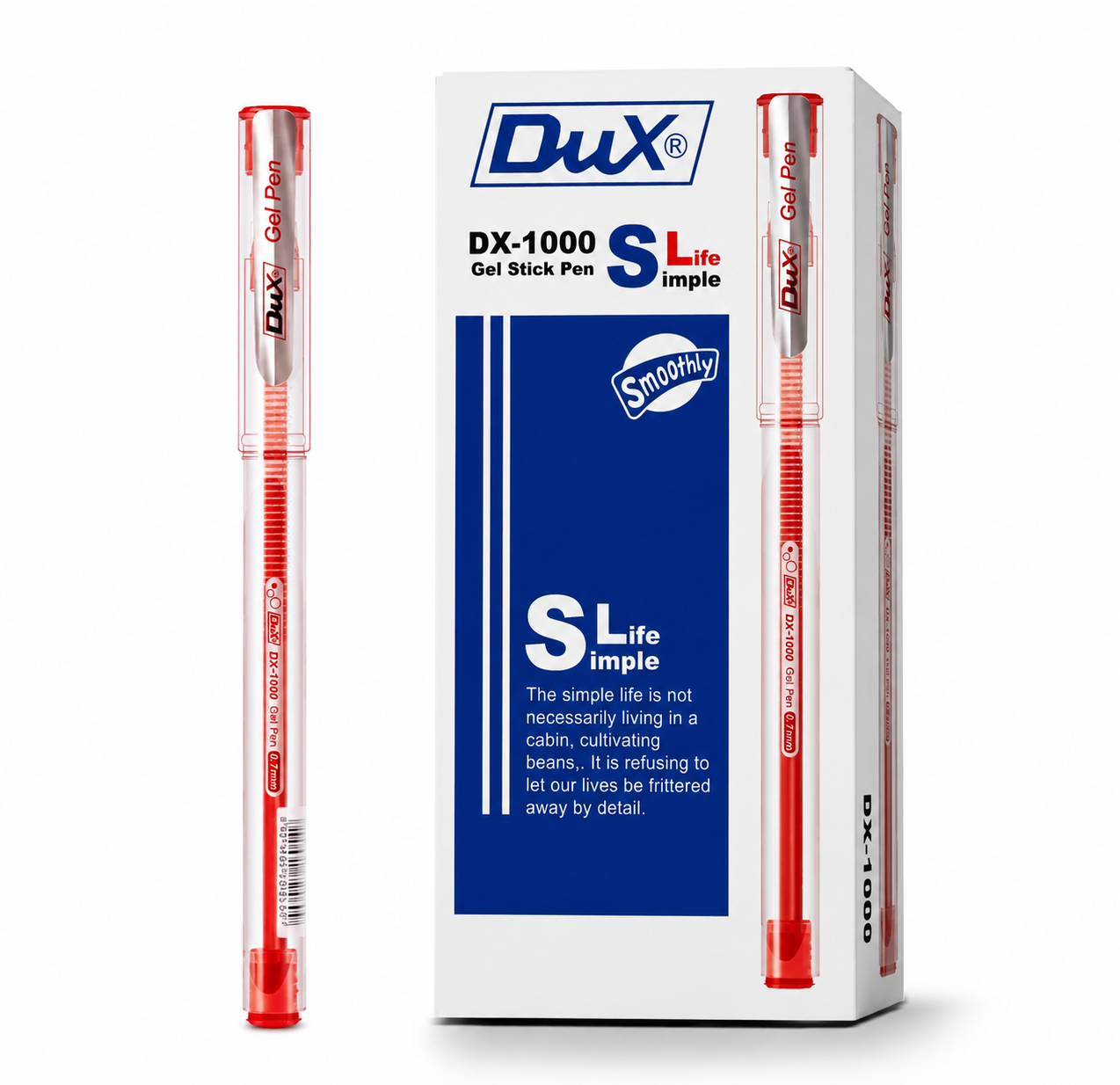 DUX Gel Pen DX-1000 – 0.7mm Gel Pen | Blue, Black & Red | Bulk Pack