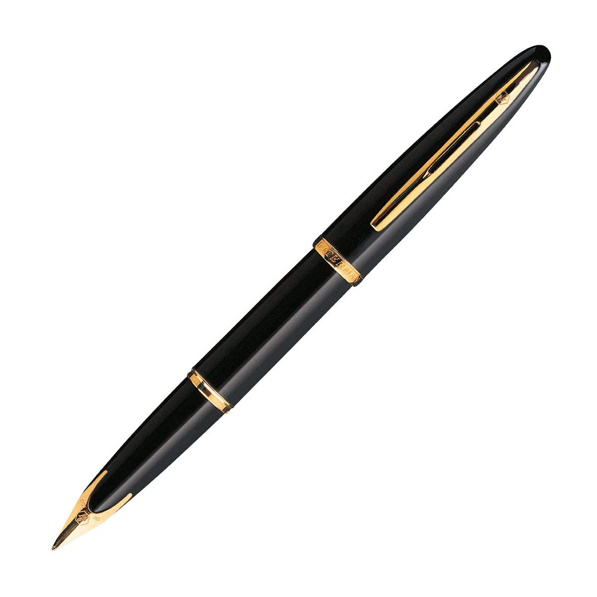 Waterman Carène Fountain Pen – Black Sea with Gold Trim (18K Gold Nib)