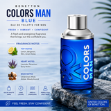 Benetton Colors Man Blue Eau De Toilette For Men 100ml