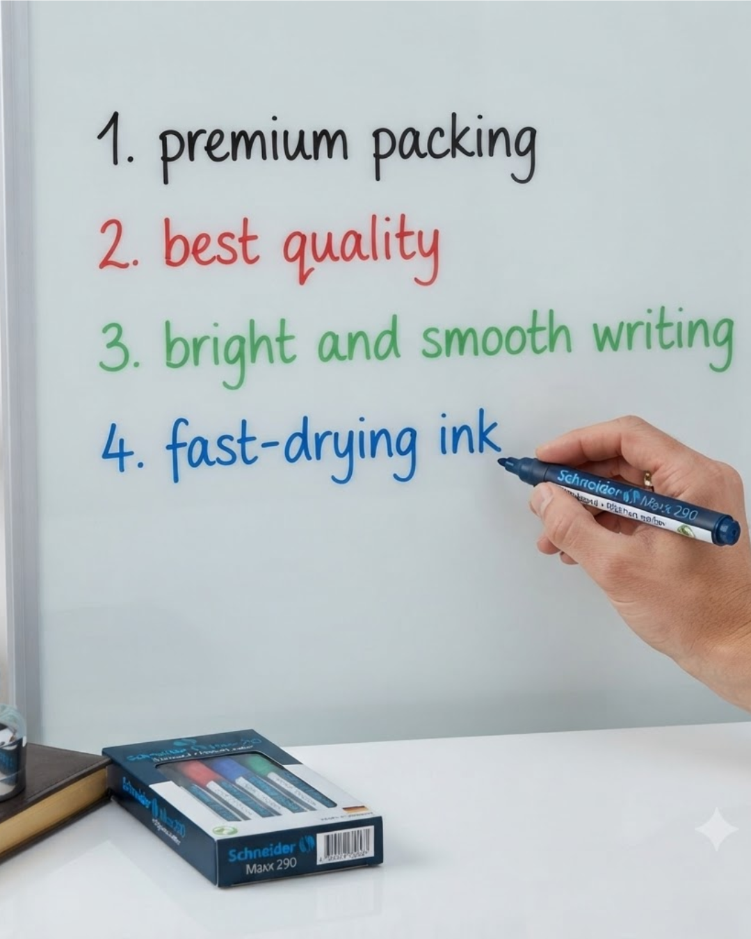 Schneider Maxx 290 Whiteboard & Flipchart Marker Set – 4 Colors | 2–3mm