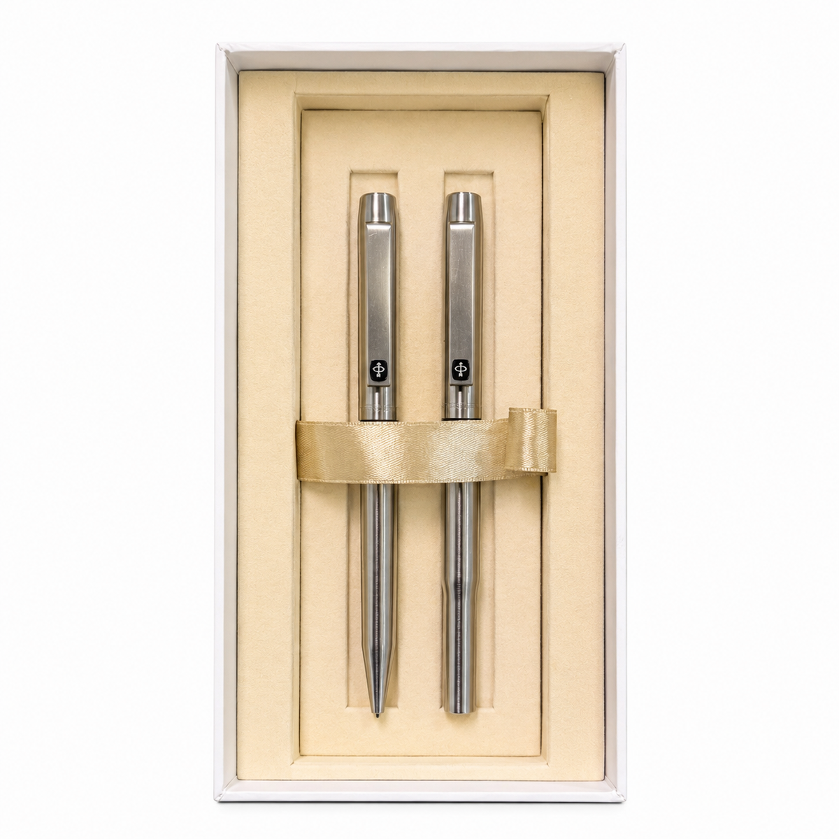 Parker 25 Fountain Pen & Ballpoint Pen Set – Vintage 1975 | Black Trim | Medium Nib