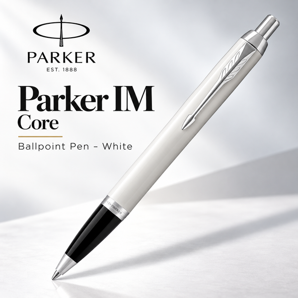Parker IM Core Ballpoint Pen – White | Chrome Trim