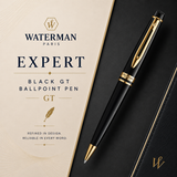 Waterman Expert Black GT Ballpoint Pen – Premium Writing Instrument