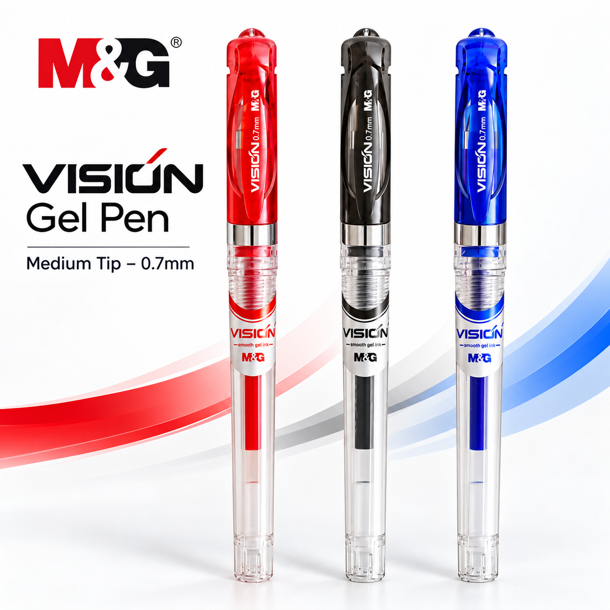 M&G Vision Gel Pen 11171 – 0.7mm Medium Tip | Smooth Gel Ink |