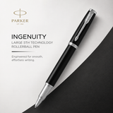 Parker Ingenuity Large 5th Technology Rollerball Pen | Black Lacquer CT, Fine