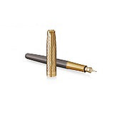 Parker Premier Custom Storm Grey GT Fountain Pen – Fine Nib | Made in France