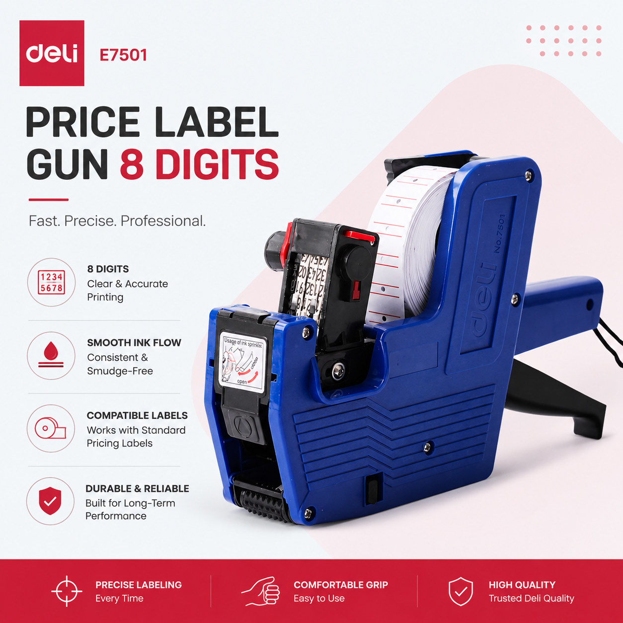 Deli E7501 Price Label Gun 8 Digits