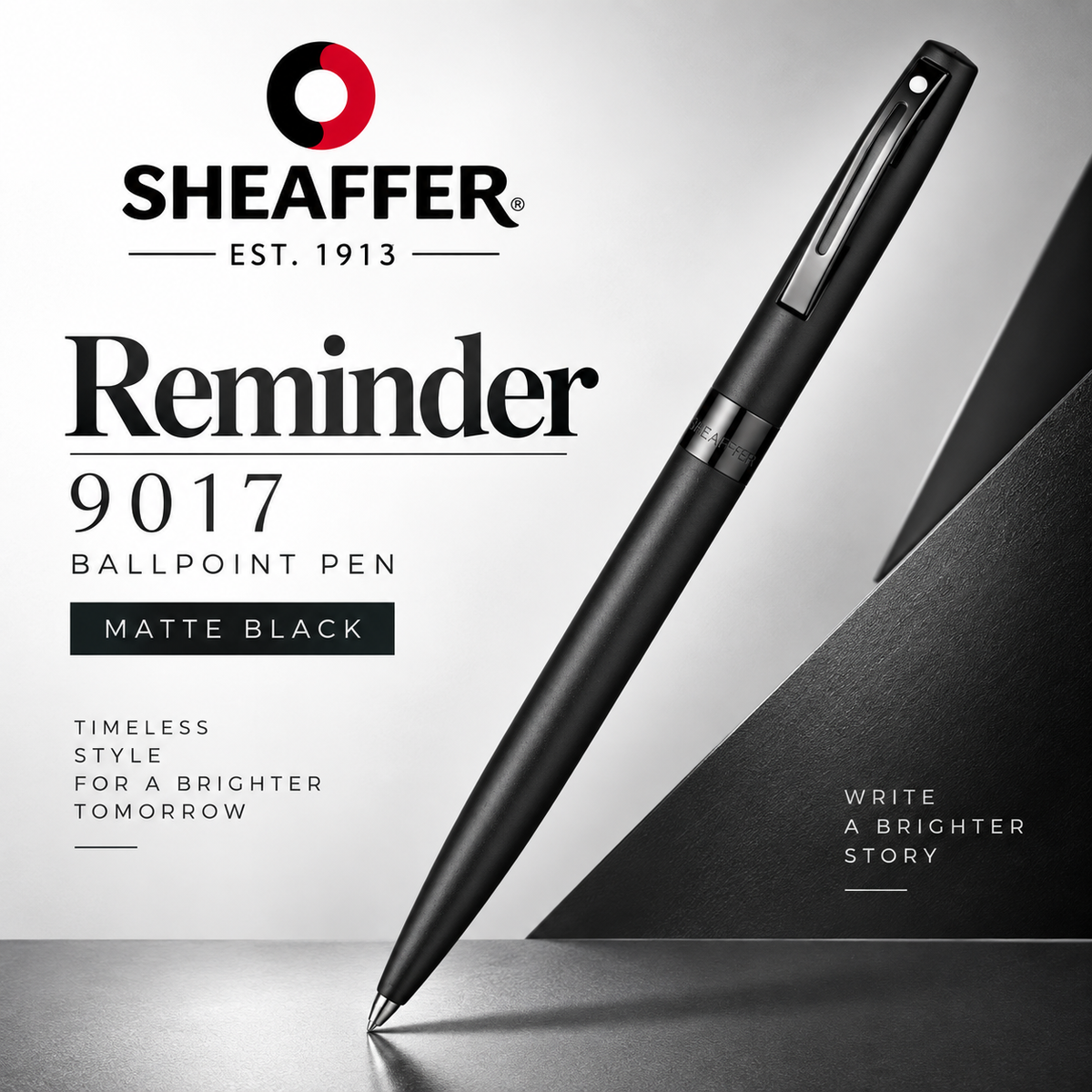 Sheaffer Reminder 9017 Ballpoint Pen — Matte Black | Black PVD Trim
