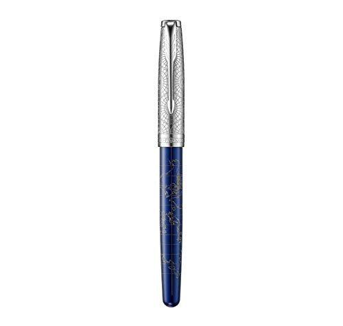 Parker Sonnet Blue Silver CT 18K Atlas Rollerball Pen