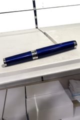 Waterman Exception Slim Blue Fountain Pen | Silver Trim | New | Minor Cosmetic Scratch