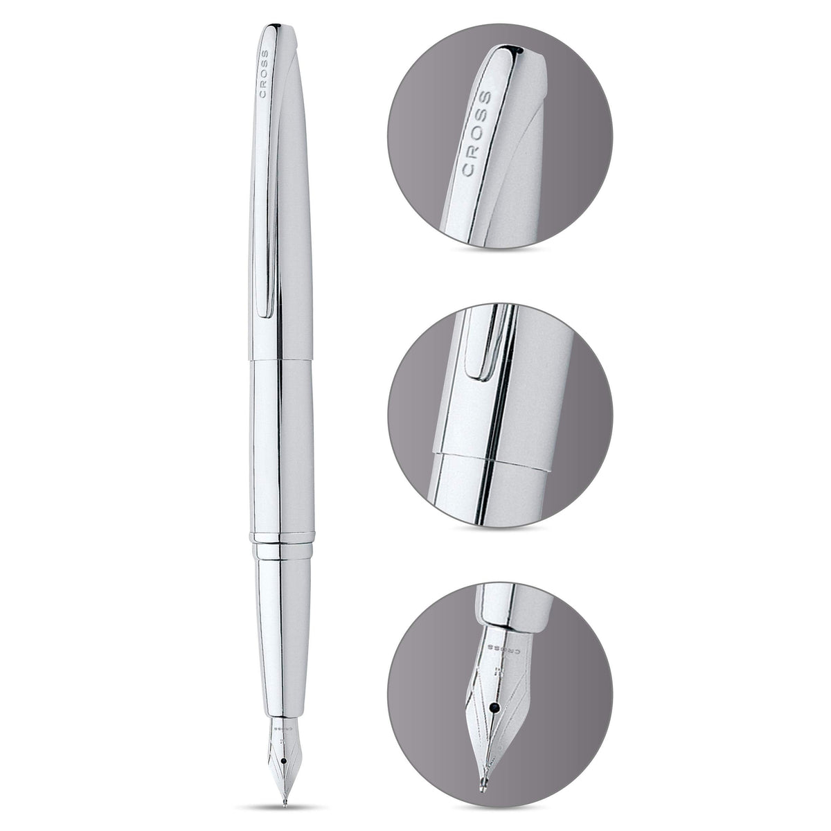 Cross ATX Pure Chrome Fountain Pen – Premium Chrome Finish | 886-2