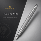 Cross ATX Sandblasted Fountain Pen – Titanium Grey (Medium Nib)