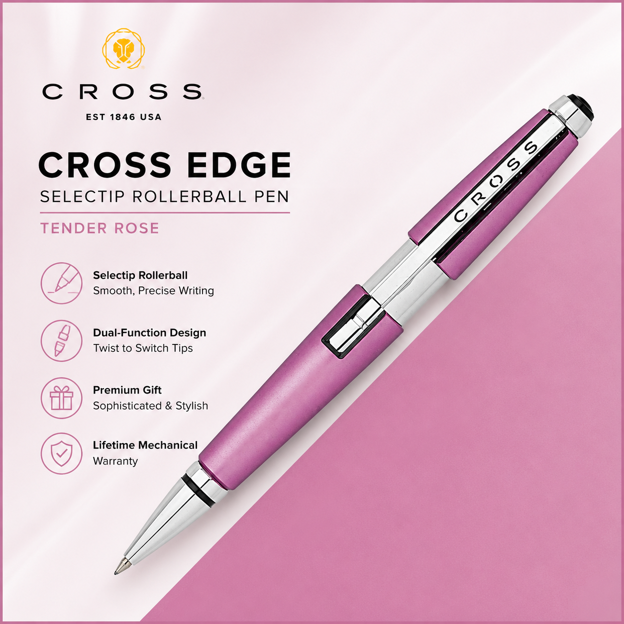 Cross Edge Selectip Rollerball Pen – Tender Rose