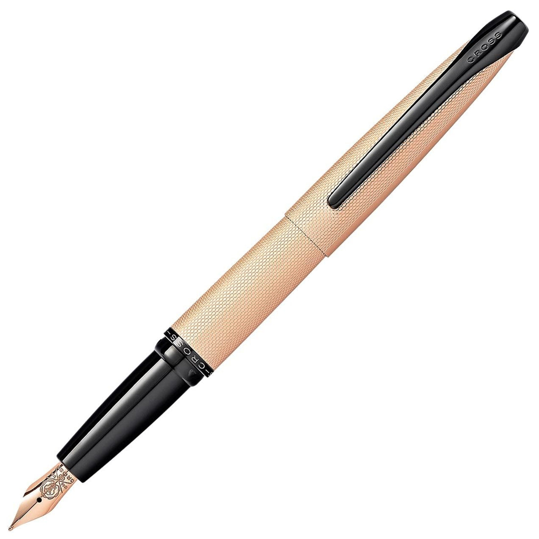 Cross ATX Brushed Rose Gold PVD Fountain Pen – Etched Diamond Pattern | 886-42