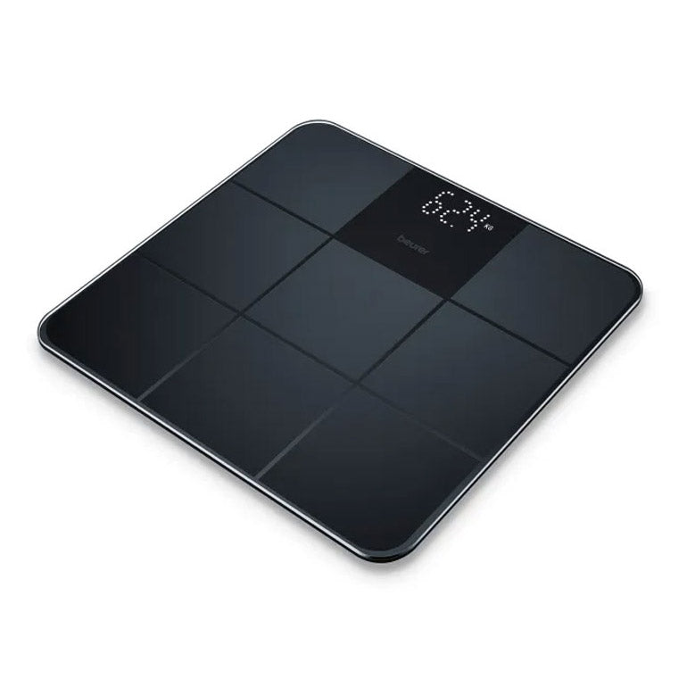 Beurer GS 235 digital glass bathroom scale with magic display, black scale