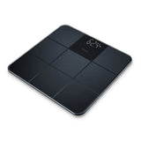 Beurer GS 235 digital glass bathroom scale with magic display, black scale