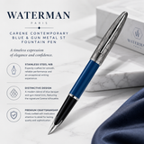 Waterman Carène Contemporary Blue & Gun Metal ST Fountain Pen